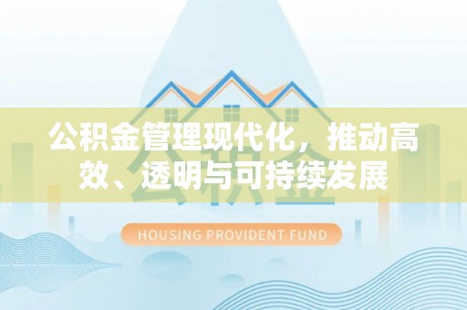 肇庆公积金管理现代化，推动高效、透明与可持续发展